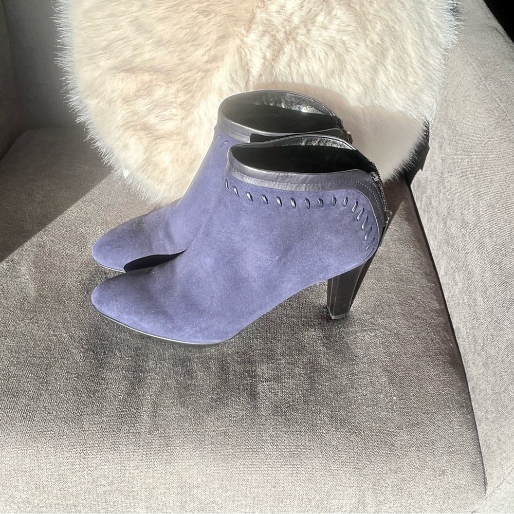 Aquatalia Blue Suede Ankle Boots